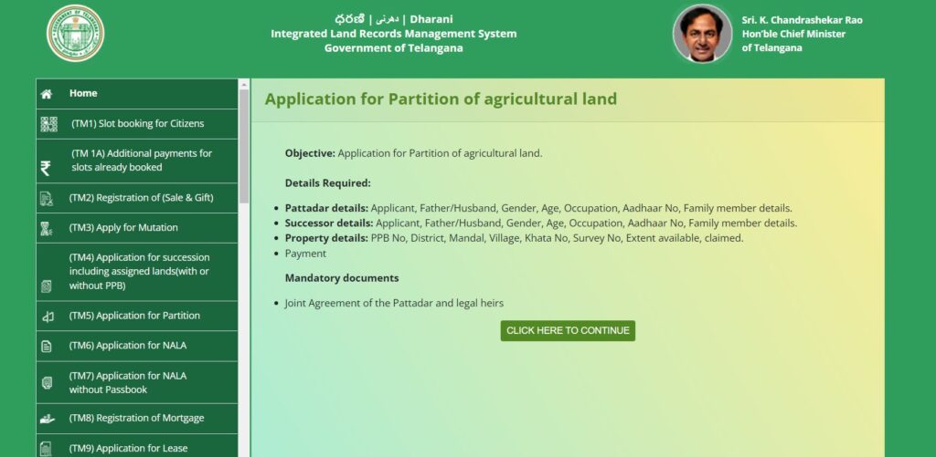 application for partition