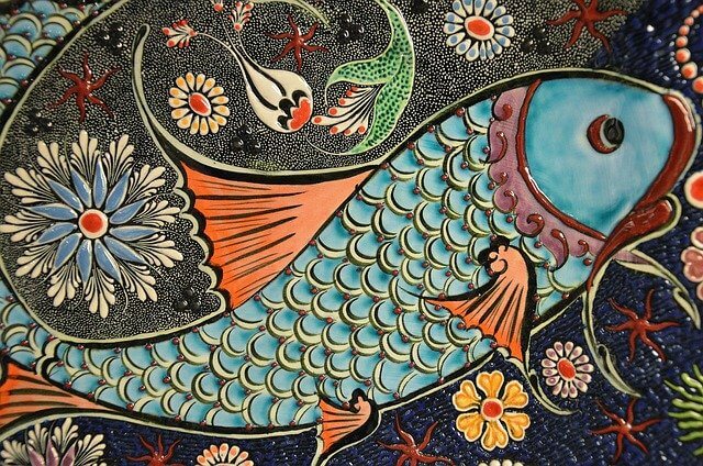 fish art pattern tiles
