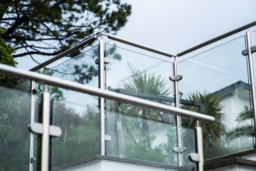 Glass and steel combination Railing Design