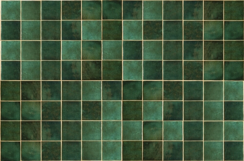 green ceramic pattern tiles