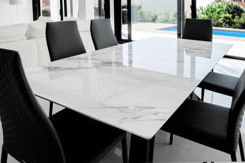 incredibly beautiful marble table setting