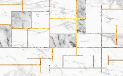 mosaic golden line pattern tiles
