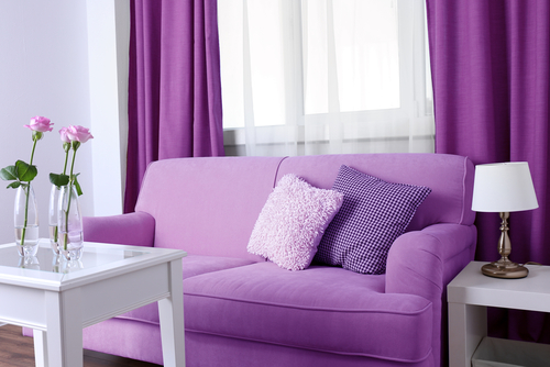 purple curtains