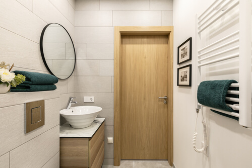 teak wood bathroom design