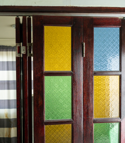 Folding Pooja Glass Door Design