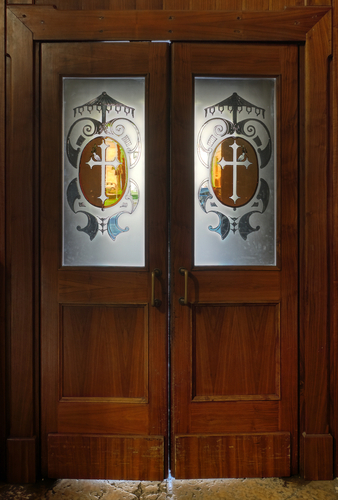 Glass Doors with Gods Emblems