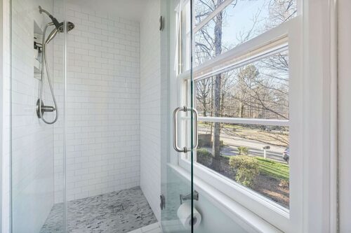 glass shower door design for small bathroom