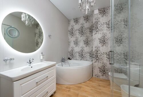 Reduced width bathtub small bathroom designs