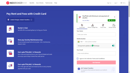 NOBROKER, A Platforms For Paying Rents Through Credit Cards