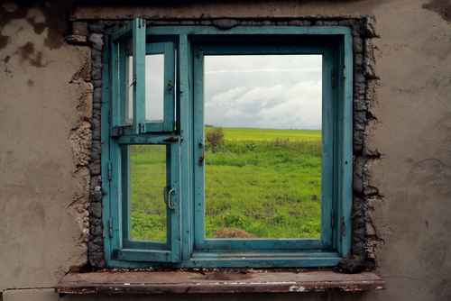 Old Window Frames Partition Design 