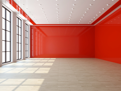 POP Ceiling design with red and white colour patterns 