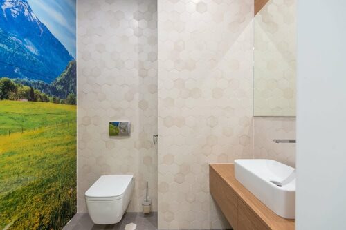 wallpaper small bathroom designs