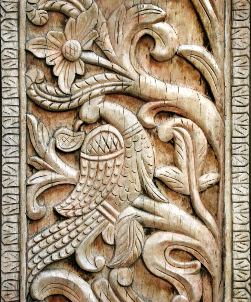 Sculpted Peacock Door