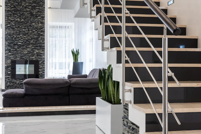minimalist stairs design for duplex house