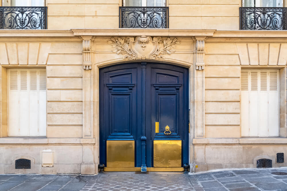 blue main door